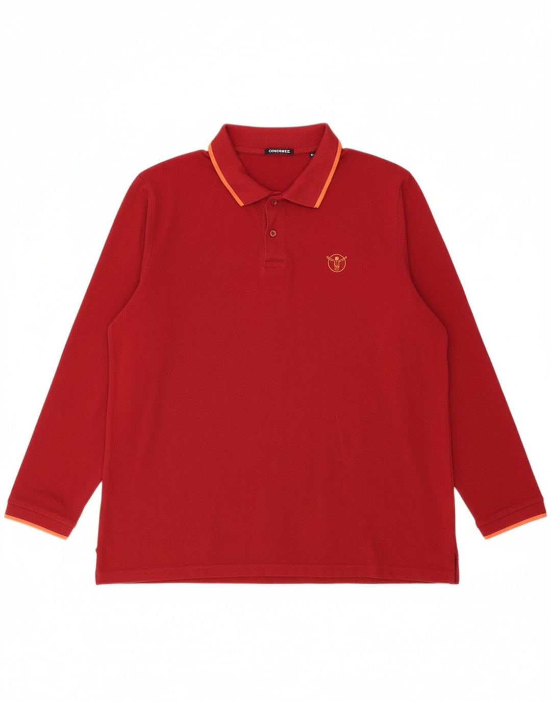 CHIEMSEE Mens Long Sleeve Polo Shirt 2XL Red Cotton
