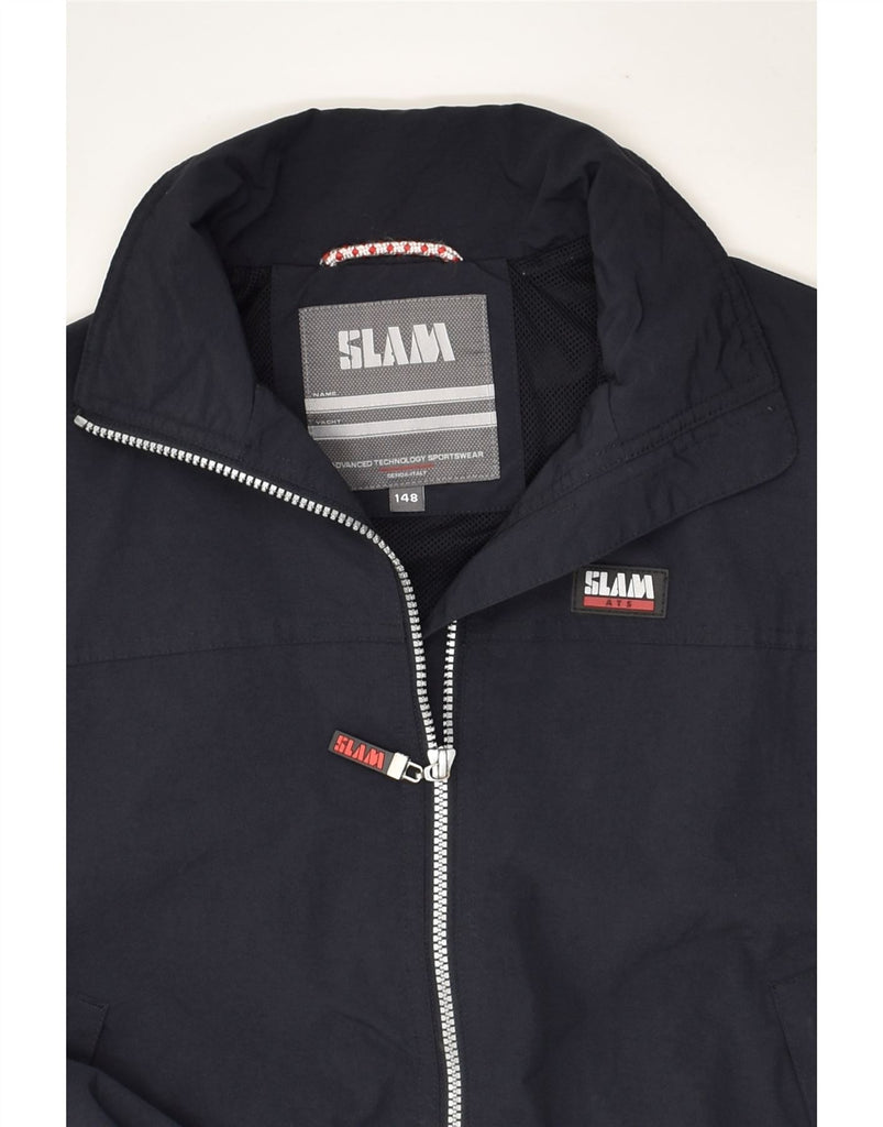 SLAM Boys Graphic Bomber Jacket 10-11 Years Navy Blue Nylon | Vintage Slam | Thrift | Second-Hand Slam | Used Clothing | Messina Hembry 