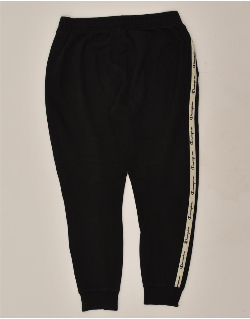 CHAMPION Womens Tracksuit Trousers Joggers UK 14 Large Black Cotton | Vintage Champion | Thrift | Second-Hand Champion | Used Clothing | Messina Hembry 