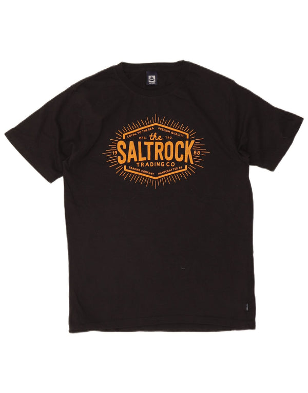 Saltrock Mens Graphic T-Shirt Top Small Black Cotton