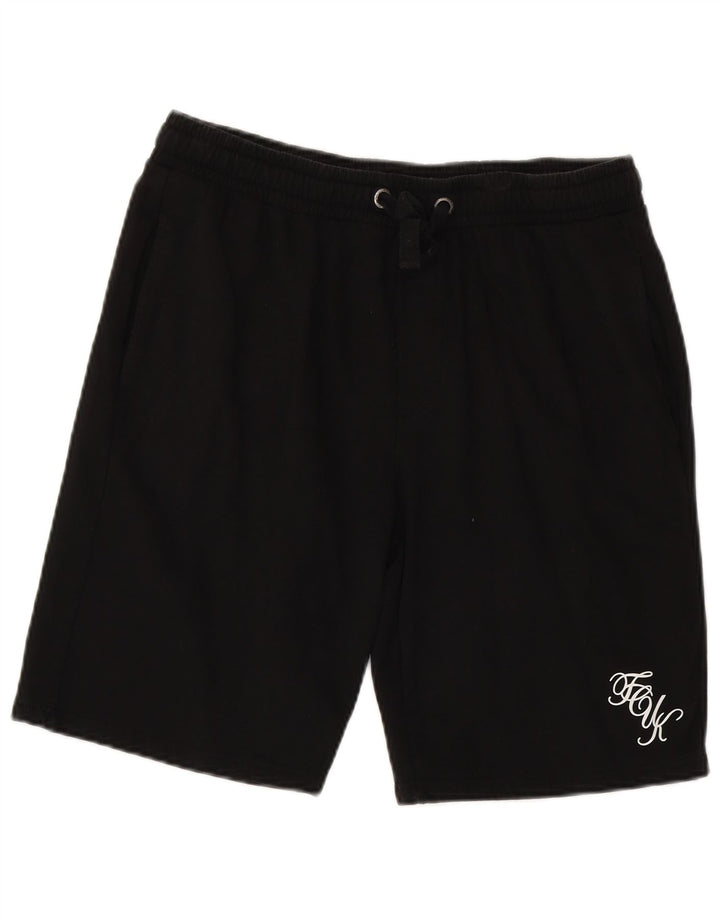French Connection Mens Sport Shorts XL Black Cotton