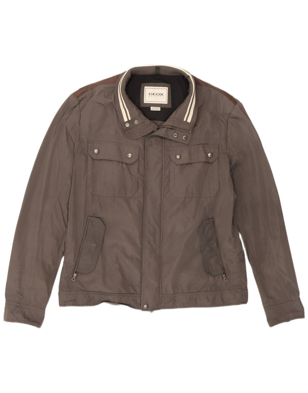 Geox Mens Bomber Jacket UK 46 3XL Grey Polyester