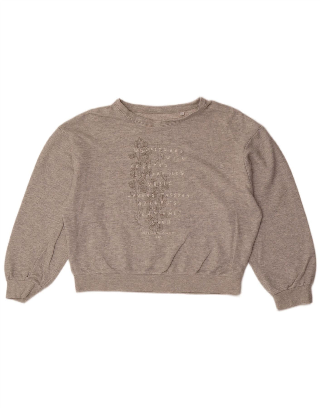 Mustang Womens Graphic Oversized Sweatshirt Jumper UK 10 Small Grey