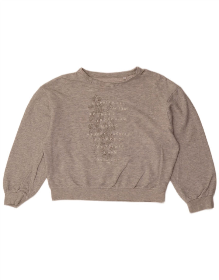 Mustang Womens Graphic Oversized Sweatshirt Jumper UK 10 Small Grey