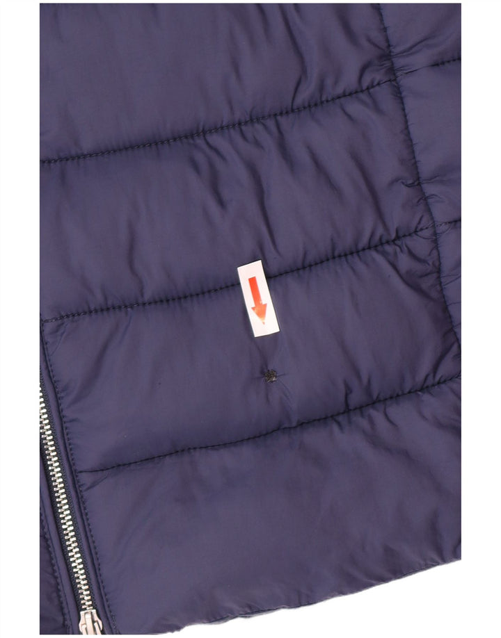 Tommy Hilfiger Womens Hooded Padded Coat UK 10 Small Navy Blue Polyamide
