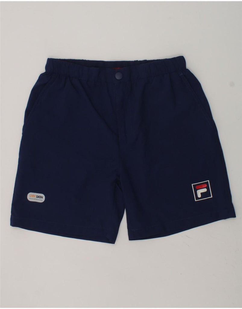 FILA Boys Graphic Chino Shorts 11-12 Years W26  Navy Blue Polyester | Vintage Fila | Thrift | Second-Hand Fila | Used Clothing | Messina Hembry 