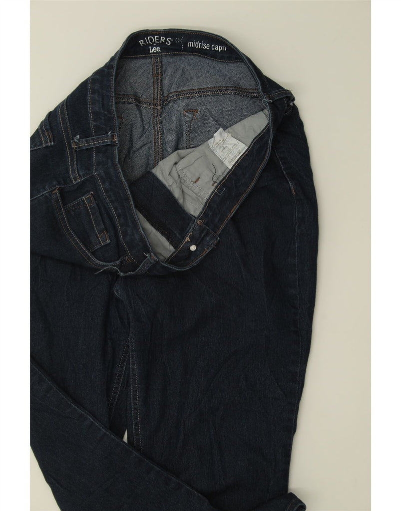 LEE Womens Riders Mid Rise Capri Jeans US 12 Large W34 L20 Navy Blue Vintage Lee and Second-Hand Lee from Messina Hembry 