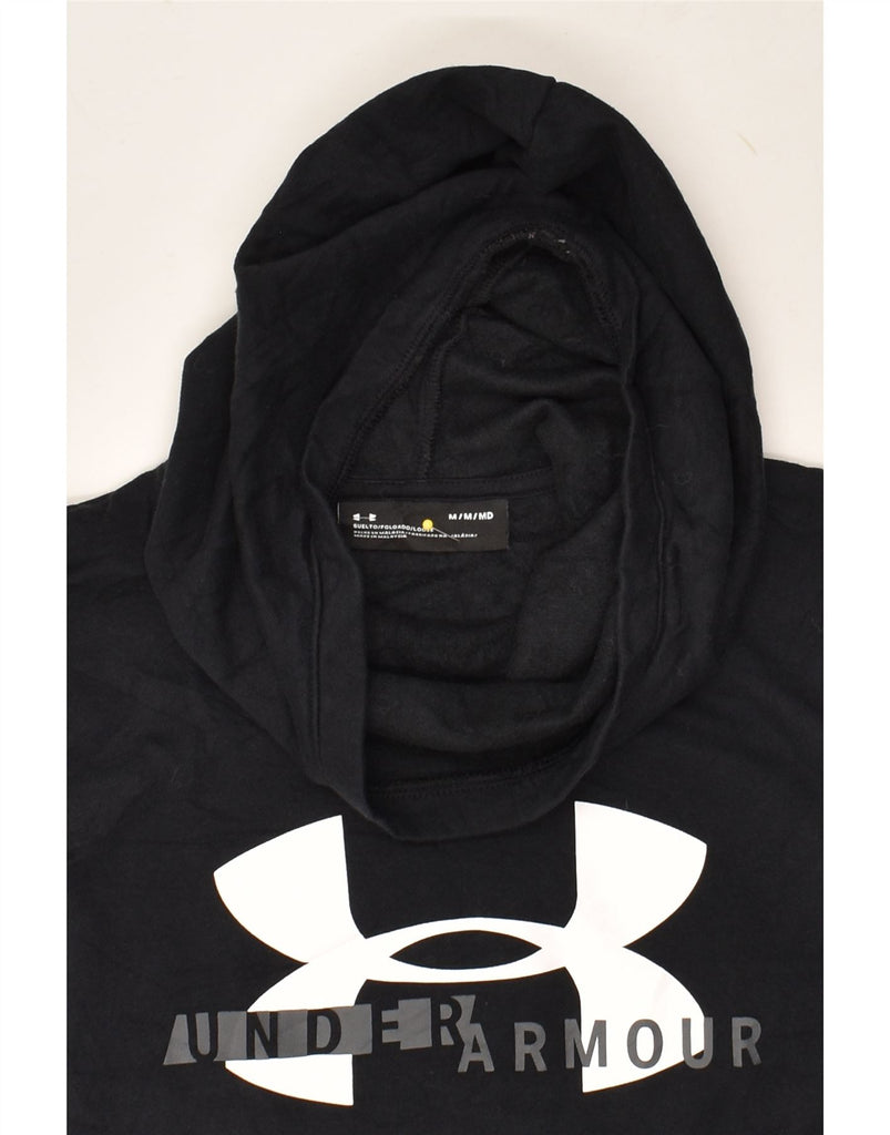 UNDER ARMOUR Womens Graphic Hoodie Jumper UK 14 Medium Black | Vintage Under Armour | Thrift | Second-Hand Under Armour | Used Clothing | Messina Hembry 