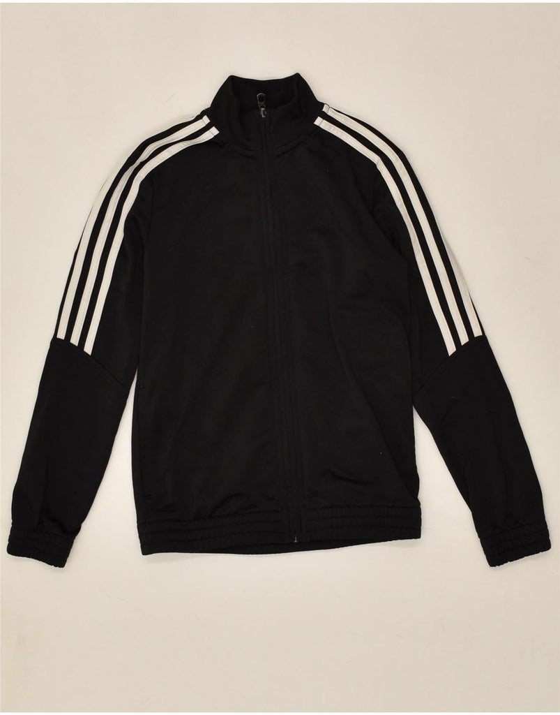 ADIDAS Boys Tracksuit Top Jacket 9-10 Years Black Polyester | Vintage Adidas | Thrift | Second-Hand Adidas | Used Clothing | Messina Hembry 