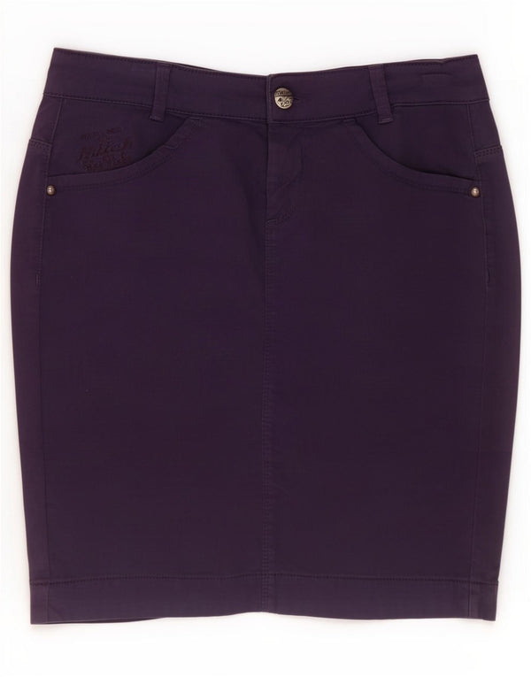 Killah Womens Miss Sixty Denim Pencil Skirt Large W32 Purple Cotton