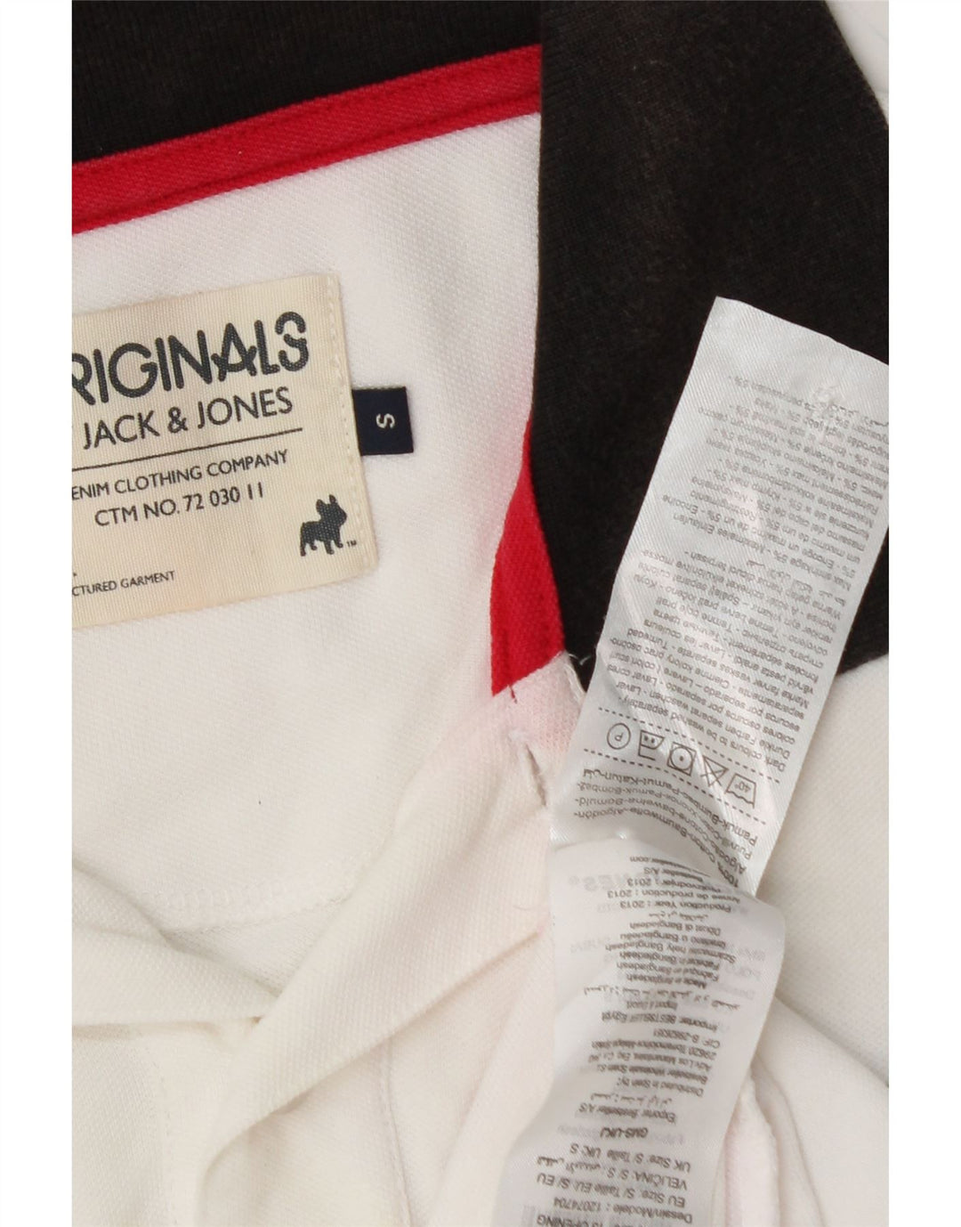 JACK & JONES Mens Dubai Graphic Polo Shirt Small White Cotton Vintage Jack & Jones and Second-Hand Jack & Jones from Messina Hembry 