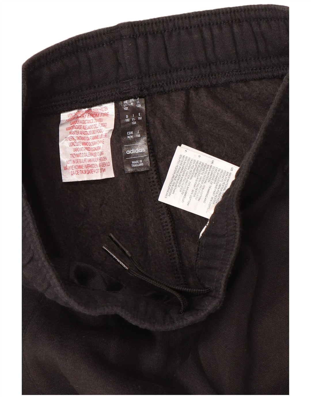 Adidas Boys Tracksuit Trousers Joggers 11-12 Years  Black Cotton