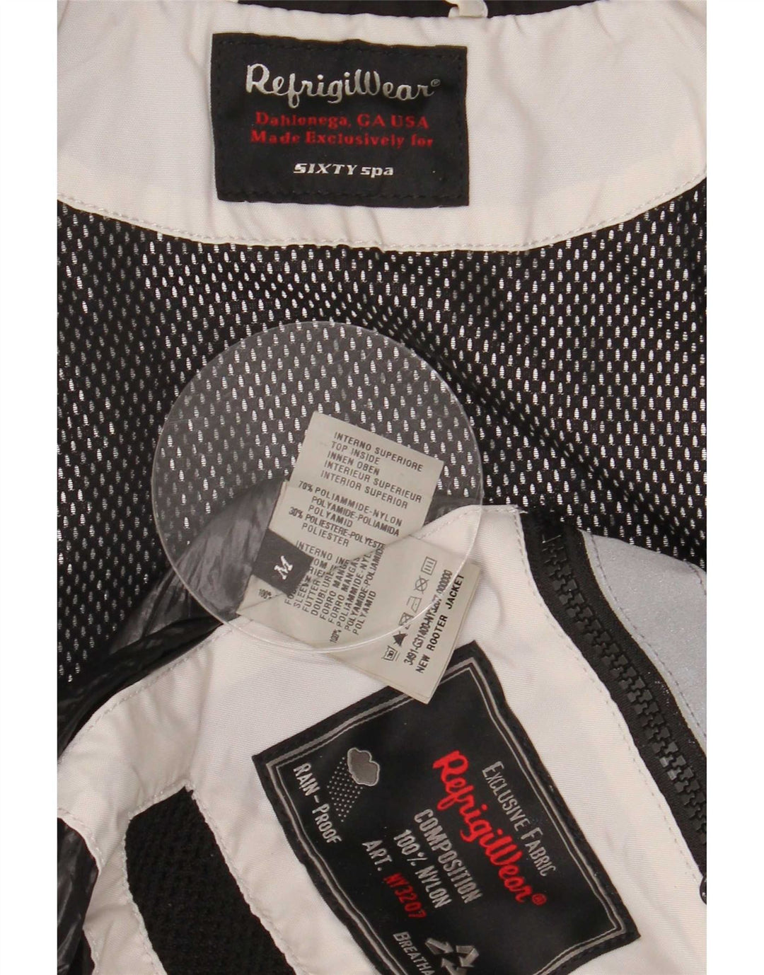 Refrigiwear Mens Bomber Jacket UK 38 Medium Off White Colourblock Polyamide
