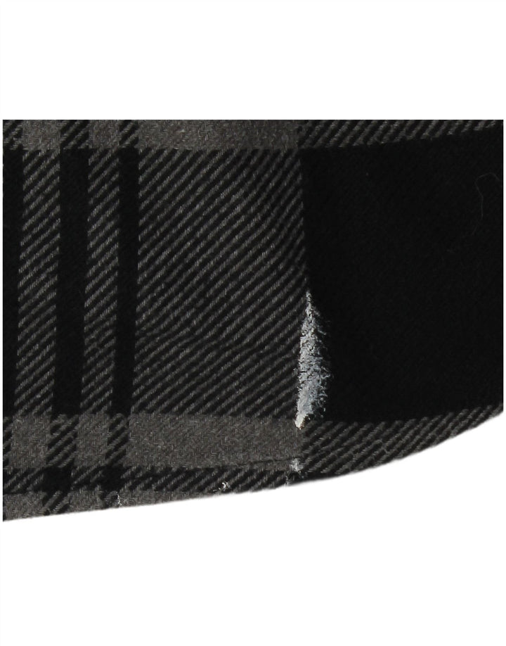 Orvis Mens Flannel Shirt Large Grey Plaid Cotton