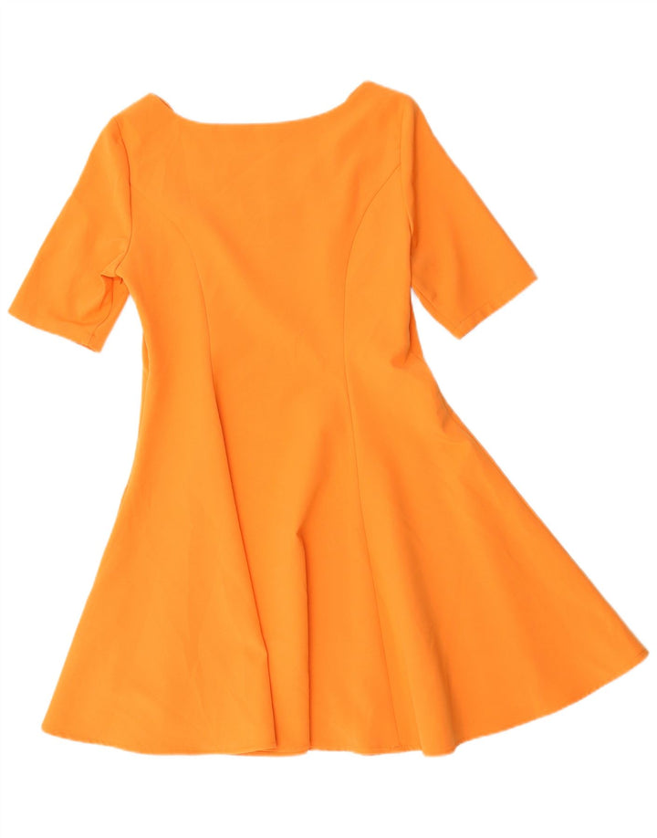 Vintage Womens A-Line Dress UK 12 Medium Orange