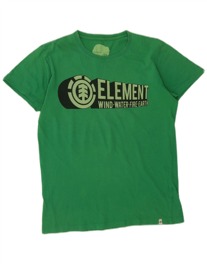 Element Mens Graphic T-Shirt Top Medium Green Cotton