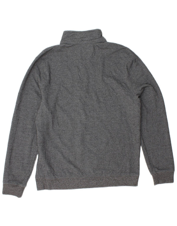IZOD Mens Zip Neck Sweatshirt Jumper Small Grey Polyester