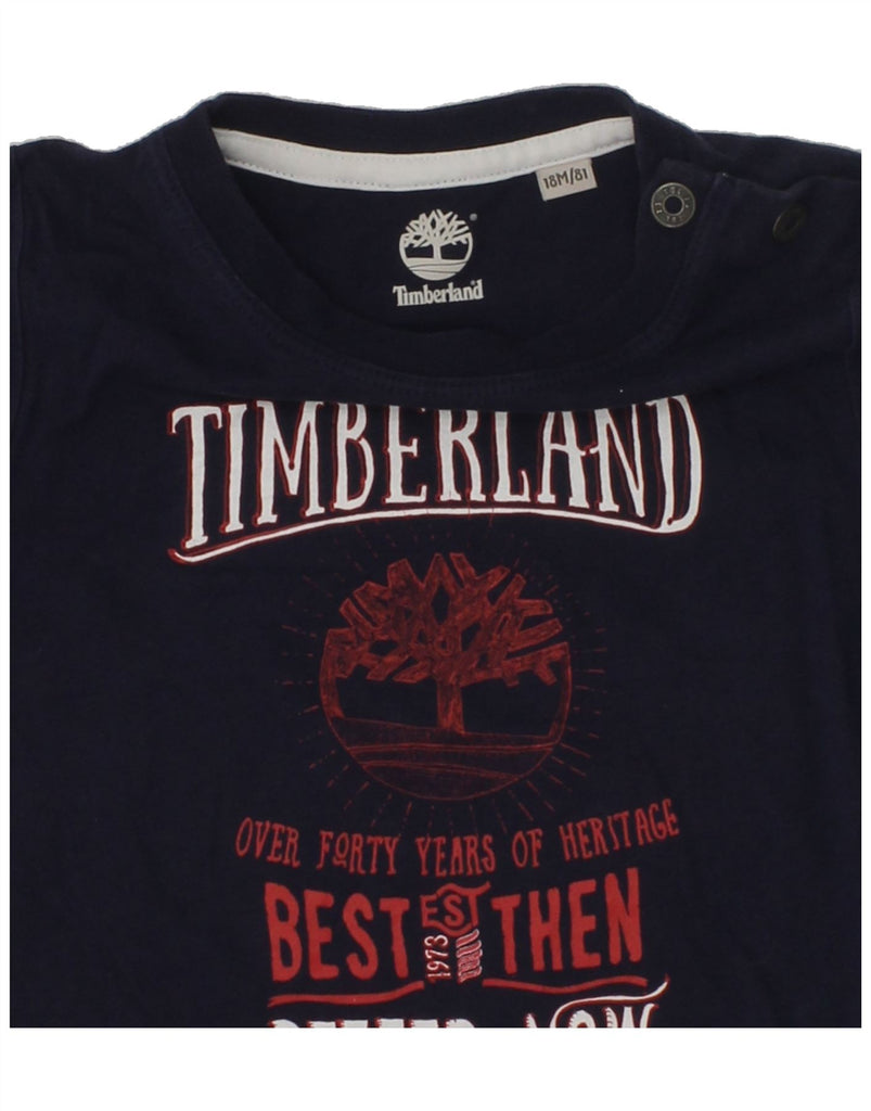 TIMBERLAND Baby Boys Graphic T-Shirt Top 12-18 Months Navy Blue | Vintage Timberland | Thrift | Second-Hand Timberland | Used Clothing | Messina Hembry 