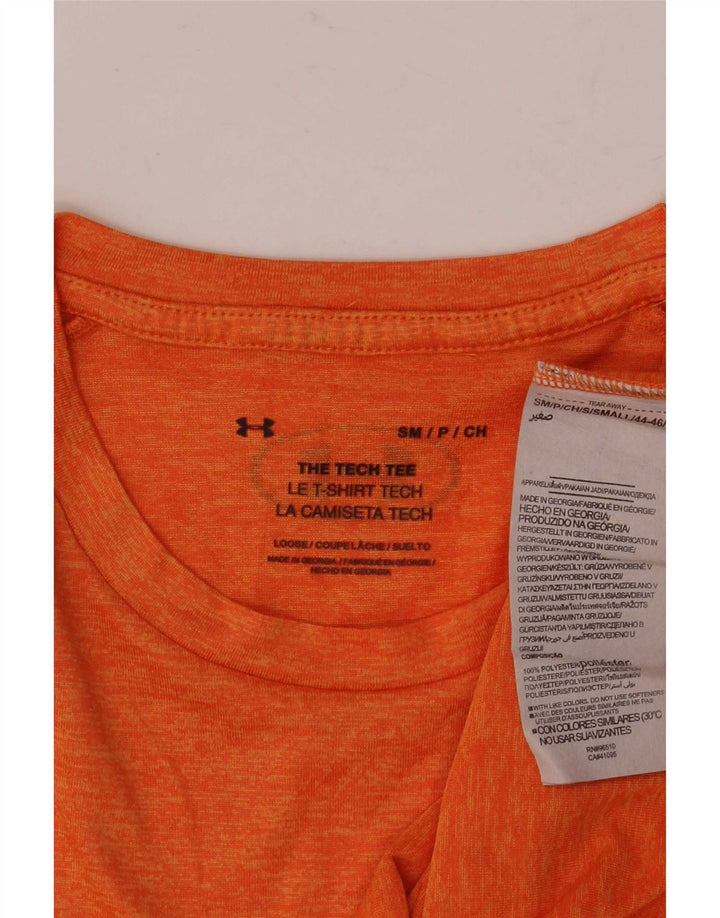 Under Armour Mens The Tech Tee T-Shirt Top Small Orange Polyester