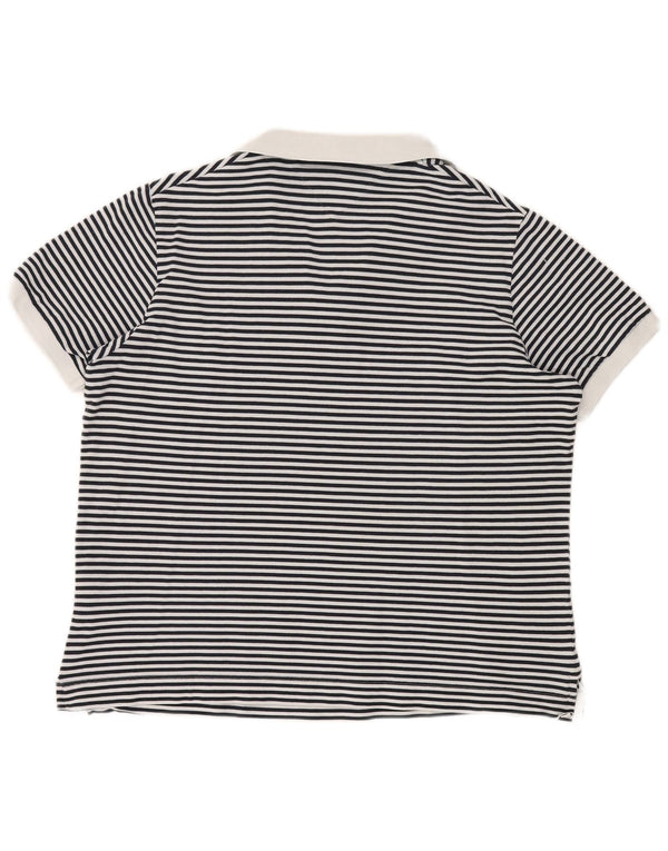 TOMMY HILFIGER Womens Polo Shirt UK 20 2XL Navy Blue Striped Nautical