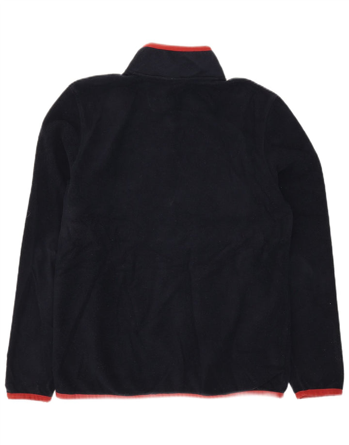 Marks & Spencer Mens Zip Neck Fleece Jumper Small Navy Blue Polyester