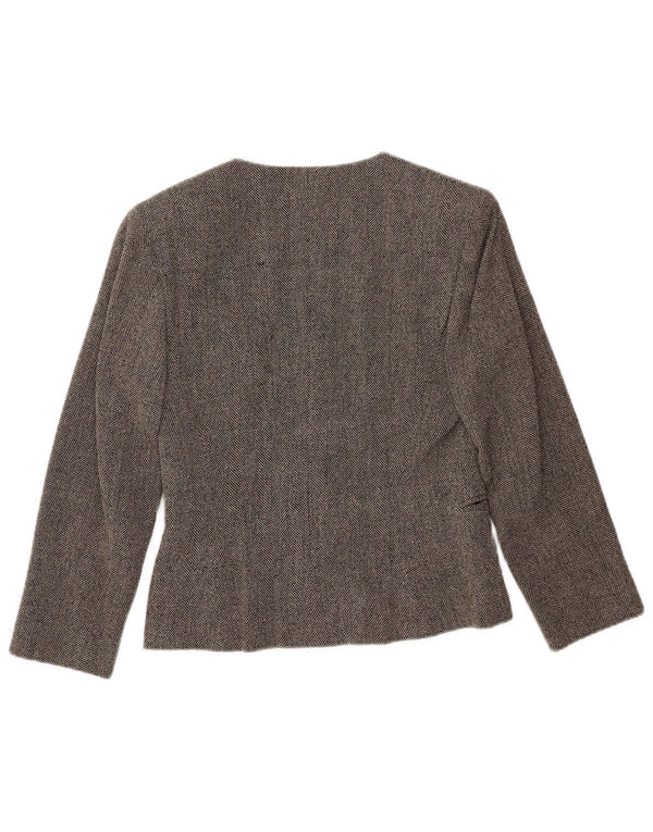 Maska Womens Double Breasted Blazer Jacket IT 42 Medium Grey Herringbone