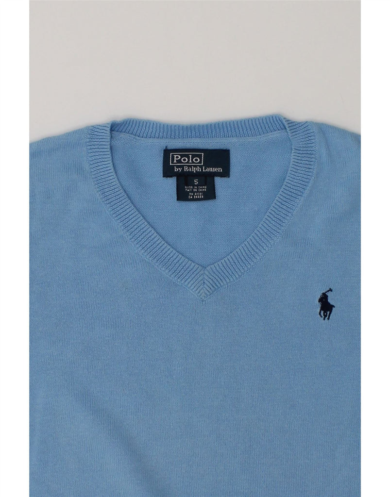 POLO RALPH LAUREN Boys V-Neck Jumper Sweater 4-5 Years Blue Cotton | Vintage Polo Ralph Lauren | Thrift | Second-Hand Polo Ralph Lauren | Used Clothing | Messina Hembry 