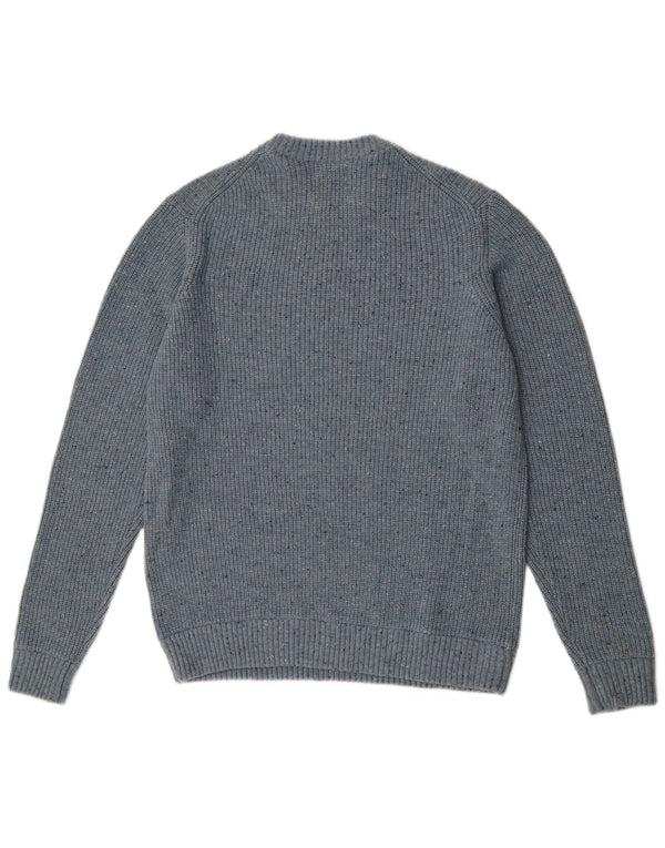 Marks & Spencer Mens Crew Neck Jumper Sweater Large Blue Flecked Polyamide