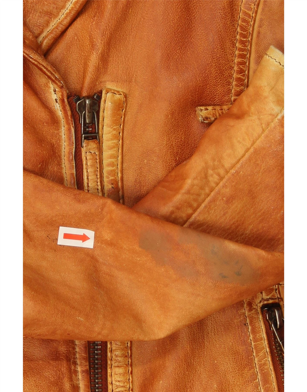 Gipsy Womens Leather Biker Jacket UK 14 Medium Brown Leather