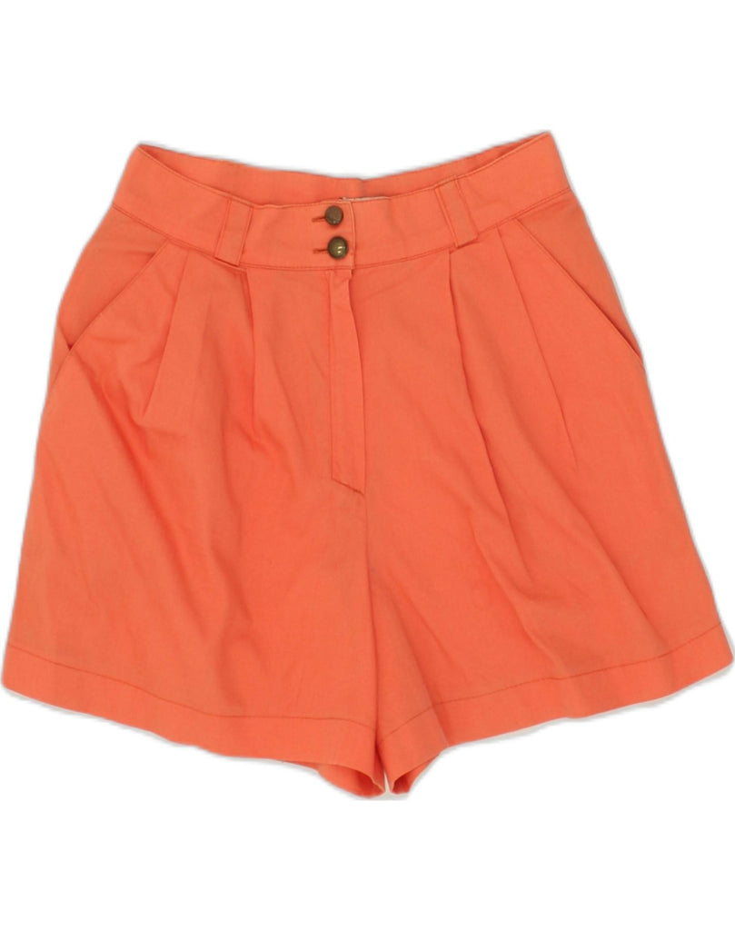 VINTAGE Womens High Waist Chino Shorts IT 42 Medium W26 Orange Cotton | Vintage Vintage | Thrift | Second-Hand Vintage | Used Clothing | Messina Hembry 