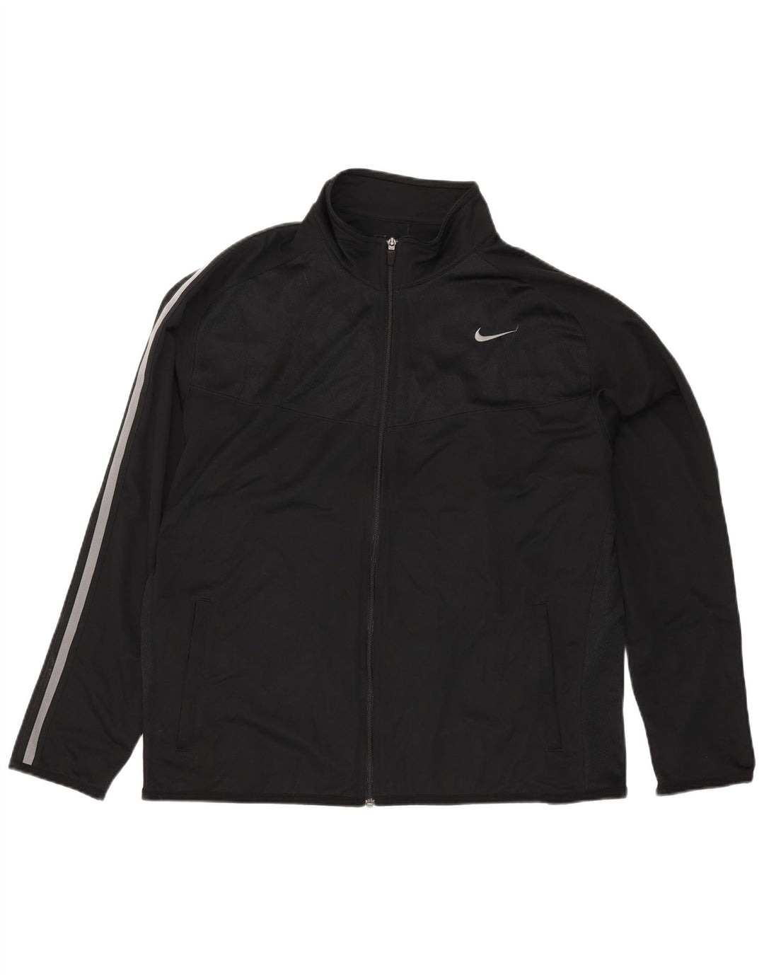 Nike Mens Tracksuit Top Jacket 2XL Black Polyester