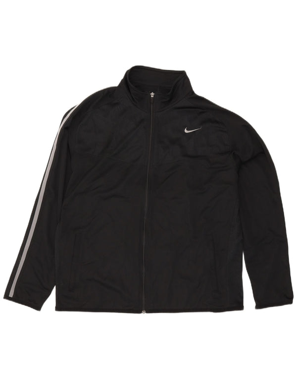 Nike Mens Tracksuit Top Jacket 2XL Black Polyester