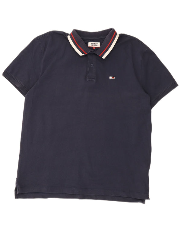 Tommy Hilfiger Mens Polo Shirt XL Navy Blue Cotton