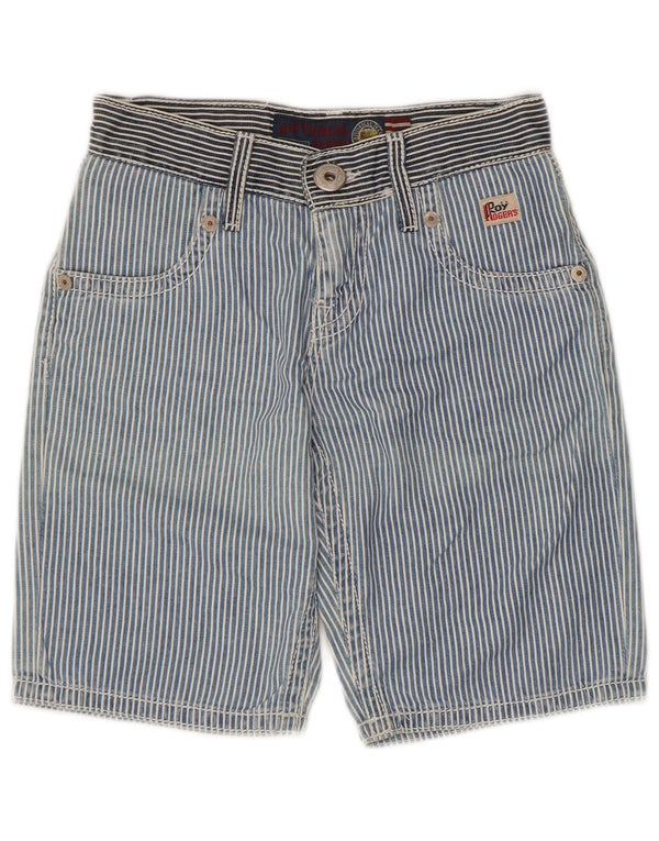 Roy Rogers Womens Denim Shorts US 12 Large W30 Blue Striped Cotton