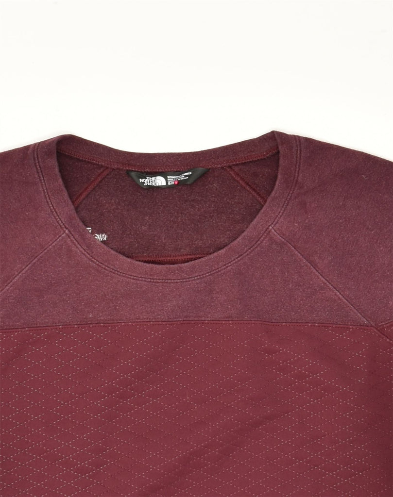 THE NORTH FACE Womens Sweatshirt Jumper UK 10 Small Maroon Colourblock | Vintage The North Face | Thrift | Second-Hand The North Face | Used Clothing | Messina Hembry 