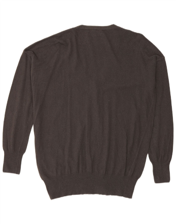 Trussardi Mens Cardigan Sweater XL Grey Viscose