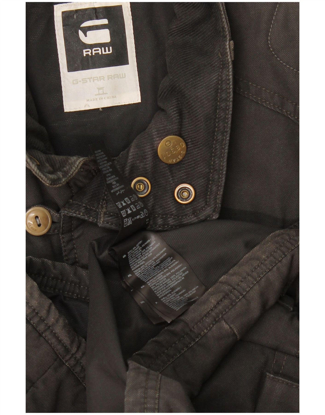 G-Star Mens Windbreaker Jacket UK 36 Small Grey Cotton