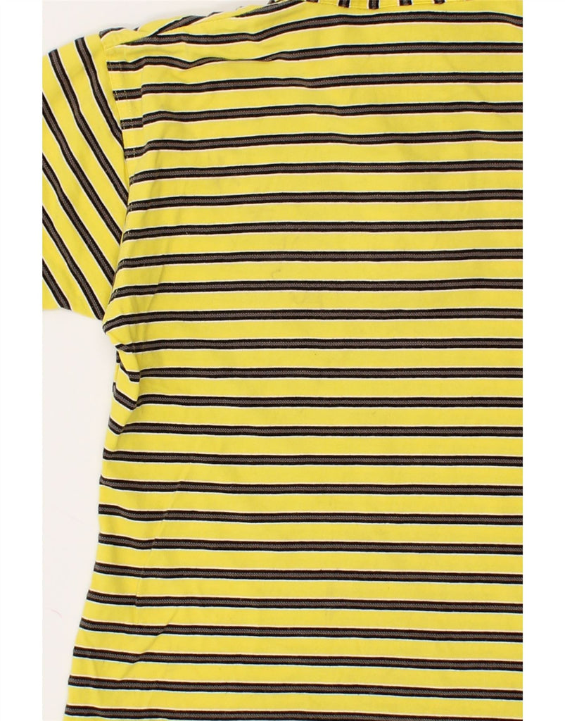 ADIDAS Womens Polo Shirt UK 10 Small Yellow Striped Cotton | Vintage Adidas | Thrift | Second-Hand Adidas | Used Clothing | Messina Hembry 