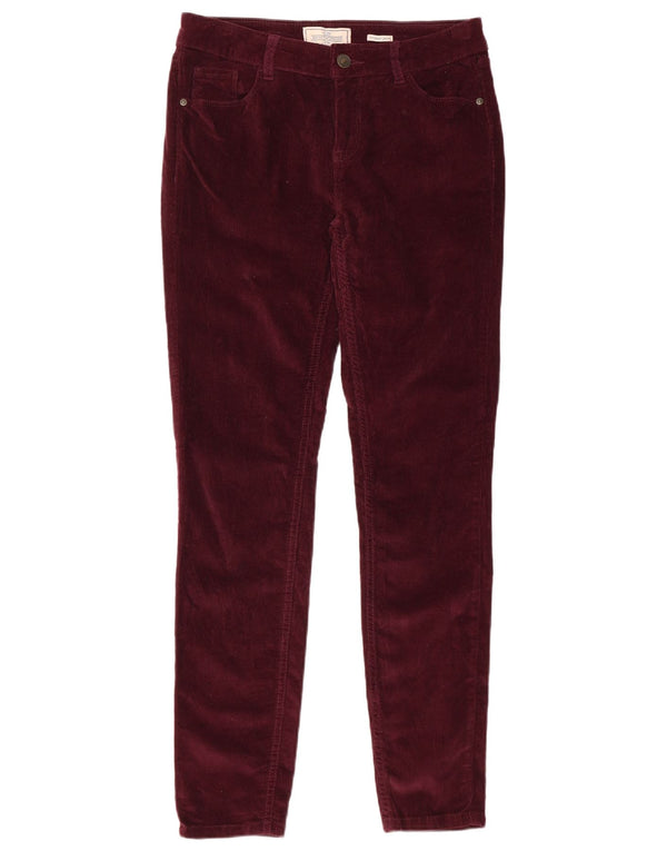FAT FACE Womens Jegging Corduroy Trousers UK 10 Small W28 L30 Burgundy