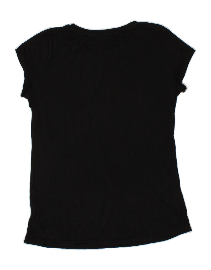BENETTON Womens Wonder Woman Graphic T-Shirt Top UK 10 Small Black Vintage Benetton and Second-Hand Benetton from Messina Hembry 