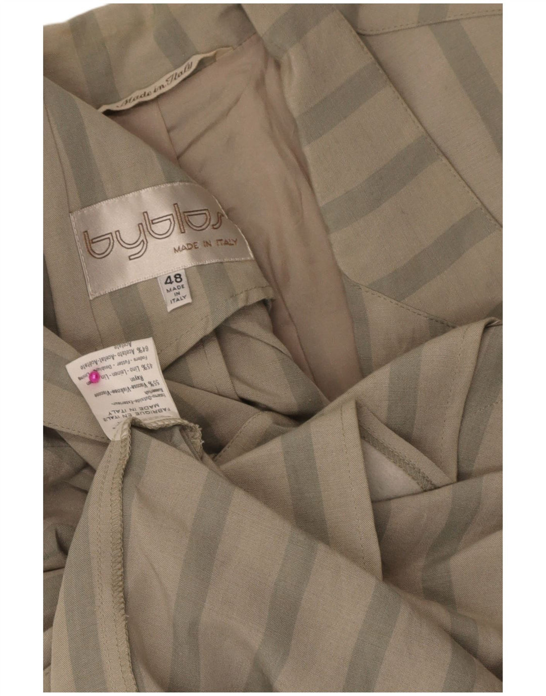 Byblos Mens 2 Button Blazer Jacket IT 48 Medium Grey Striped Viscose