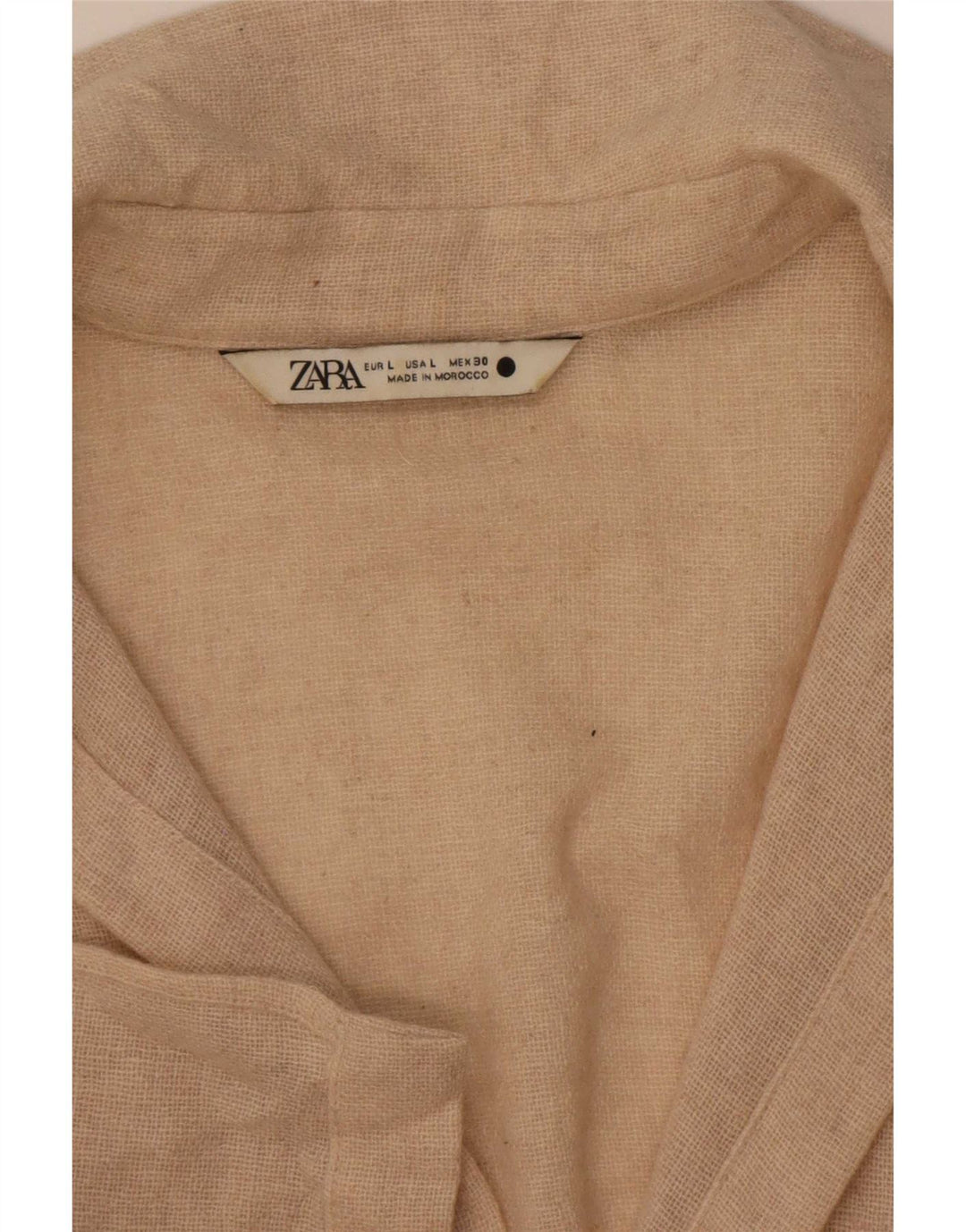 Zara Womens Shirt UK 16 Large Beige