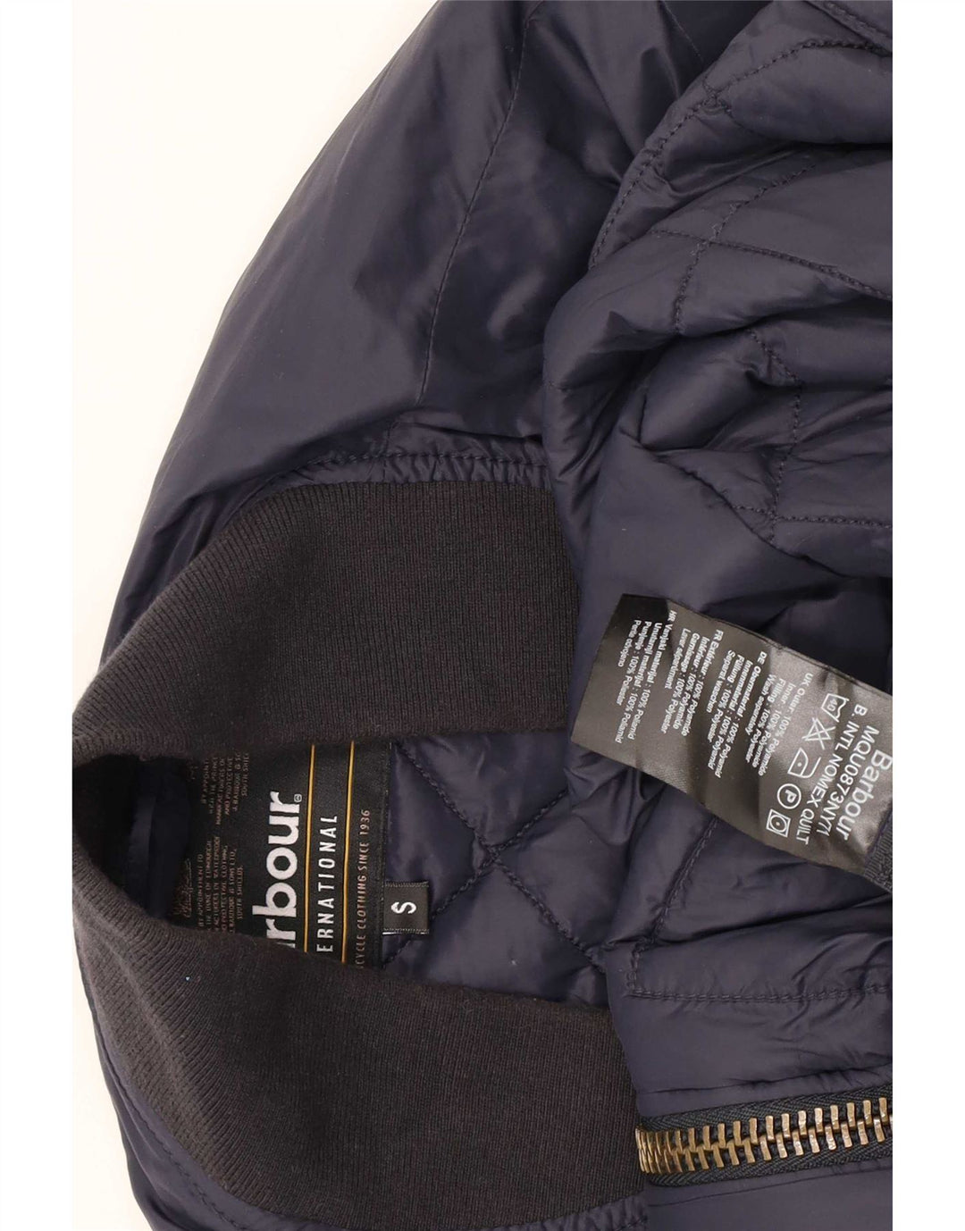 Barbour Mens Padded Jacket UK 36 Small Navy Blue Colourblock Polyamide