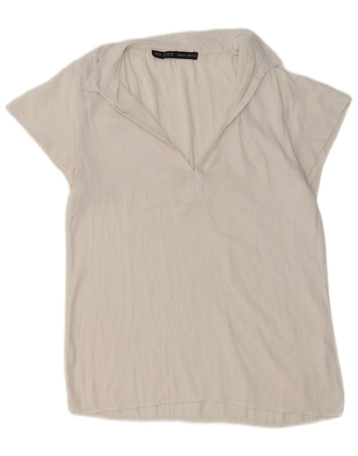 ZARA Womens Polo Shirt UK 6 XS White