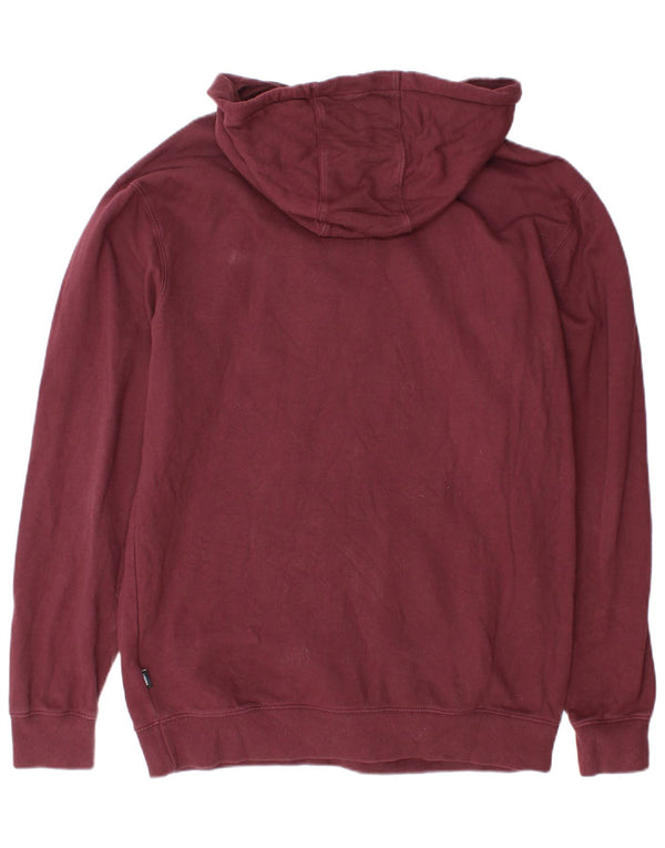 Vans Mens Graphic Hoodie Jumper Large Burgundy Cotton
