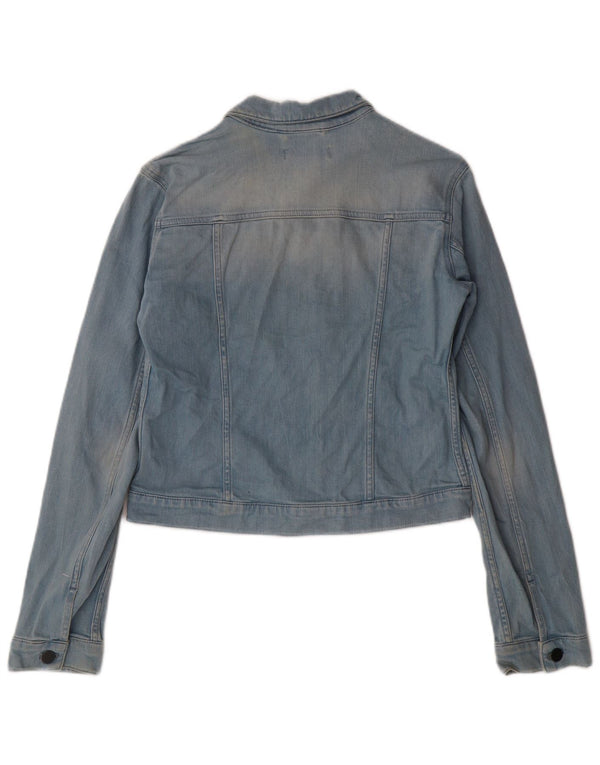 Calvin Klein Jeans Womens Crop Denim Jacket UK 12 Medium Blue Cotton