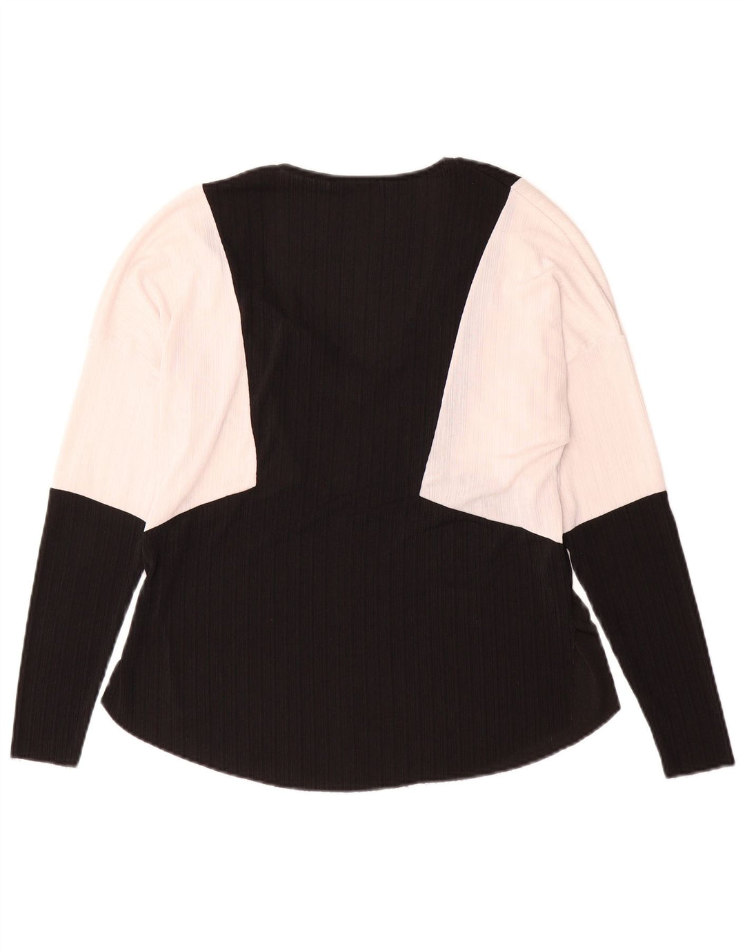 Zara Womens Top Long Sleeve UK 10 Small Black Colourblock