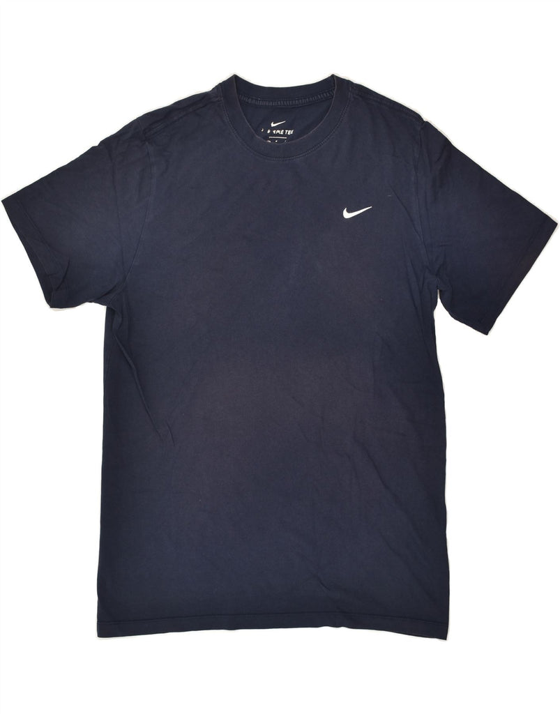 NIKE Mens T-Shirt Top Medium Navy Blue Cotton | Vintage Nike | Thrift | Second-Hand Nike | Used Clothing | Messina Hembry 