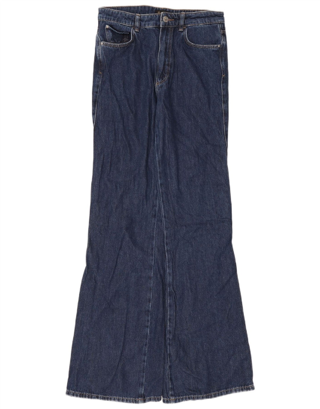 Massimo Dutti Womens Flared Jeans EU 38 Small W28 L34 Navy Blue Cotton