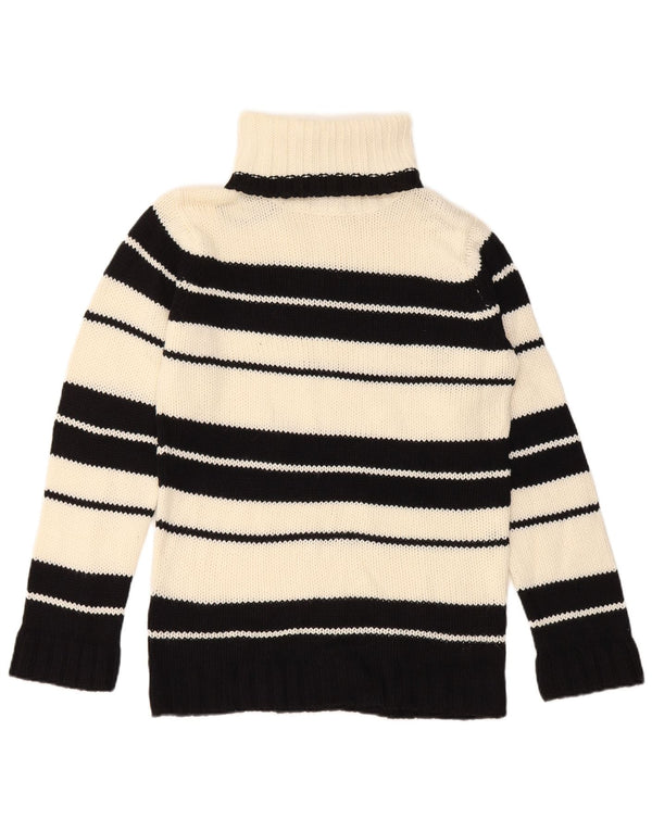 OKAY Womens Roll Neck Jumper Sweater EU 40 Medium Black Striped